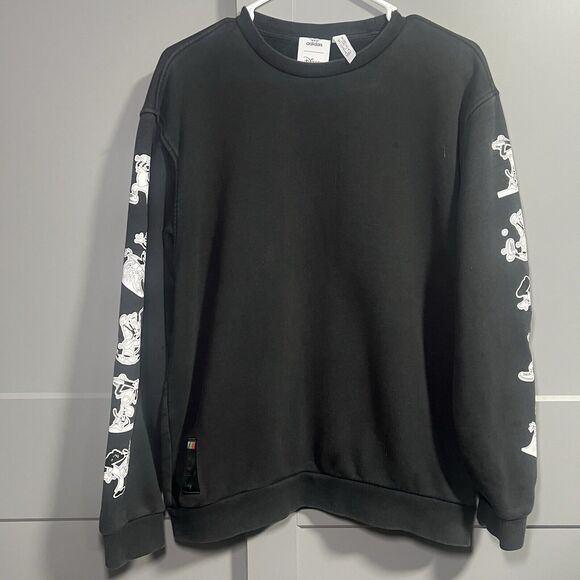 Adidas Originals Goofy Crewneck Sweatshirt Black Size Medium *Flaw - Picture 1 of 12